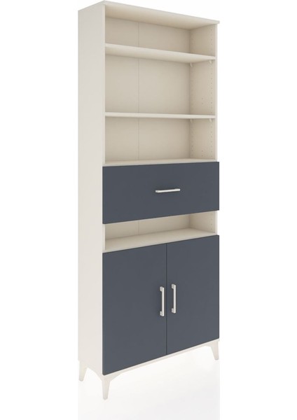Arges Dolap 5 Raflı Tek Çekmeceli 2 Kapaklı 88X30X221 Aytaşı-Antrasit fiyatları