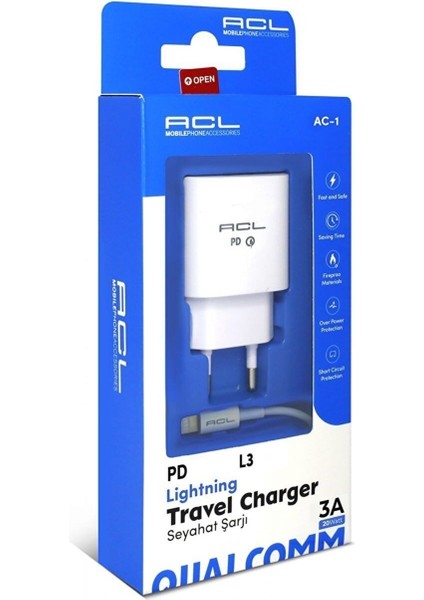 L3 3A 20 Watt Pd Şarj 1mt Lightning Kablo fiyatları