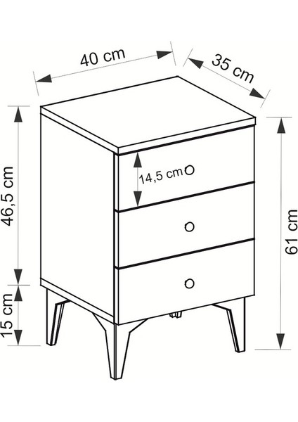 Tuana 3 Çekmeceli Komodin Şifonyer fırsatları