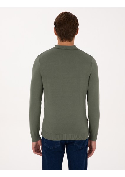 Erkek Duman Slim Fit Polo Yaka Fermuarlı Triko Kazak 50317398-VR210 indirimleri