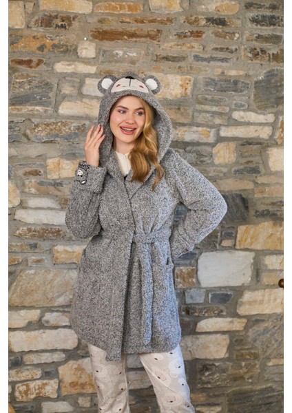 Kadın Gri Sabahlık 26233