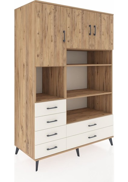 Kronos Dolap 9 Raflı 6 Çekmeceli 3 Kapaklı 132X59X195 Çam-Çam/aytaşı fiyatları