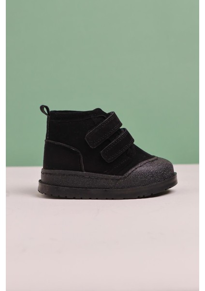 Heddy Siyah Süet Cırtcırtlı Bebe Bot