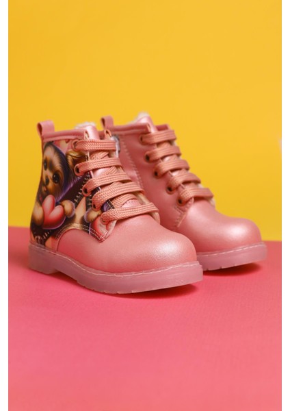 Jannice Pembe Çizgi Karakter Baskılı Bağcıklı Işıklı Bebe Bot modelleri