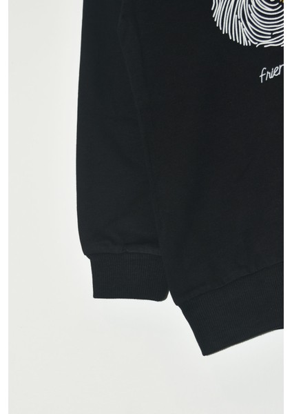 Kız Çocuk %100 Pamuk Kalp Desenli Bisiklet Yaka Trend Sweatshirt - 1022S modelleri