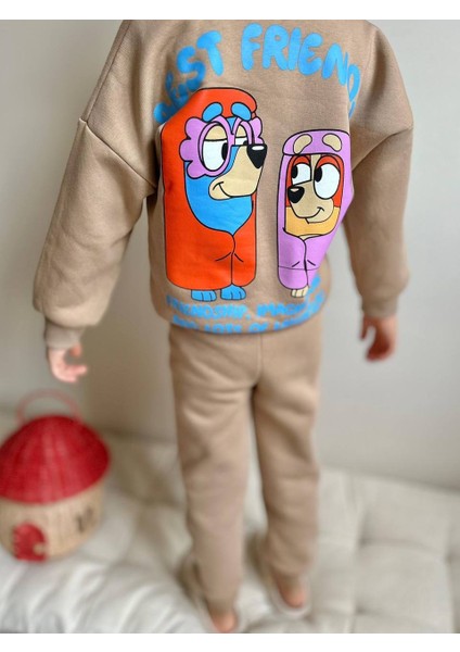 Erkek Çocuk Bluey Modelli 3 Iplik Şardonlu Eşofman Takımı fiyatları