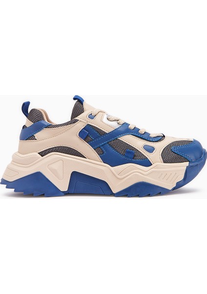 Daysi Mavi Bej Kalın Tabanlı Spor Ayakkabı Kadın Sneakers fiyatları