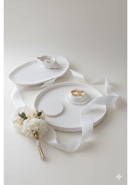 El Yapımı Yuvarlak - Oval Söz & Nişan Tepsileri