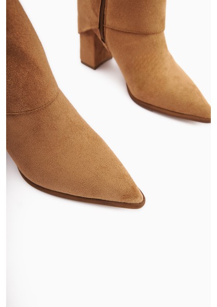 Nisha Taba Süet Takalı Kalın Topuklu Kadın Bot modelleri