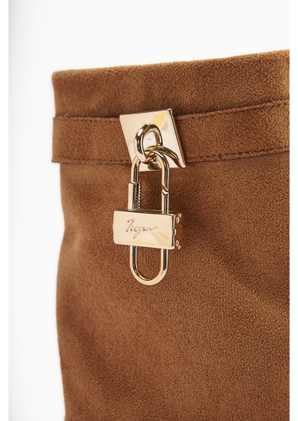 Nisha Taba Süet Takalı Kalın Topuklu Kadın Bot fırsatları