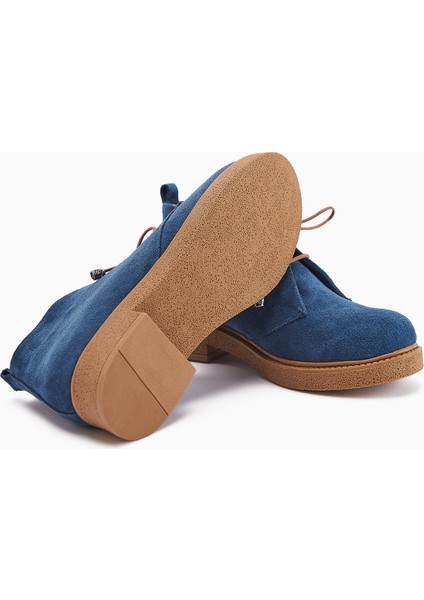 Henna Hakiki Deri Kot Mavisi Bağcıklı Kadın Bot modelleri