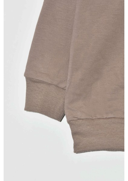 Kız Çocuk %100 Pamuk Kalp Desenli Bisiklet Yaka Trend Sweatshirt - 1022S modelleri