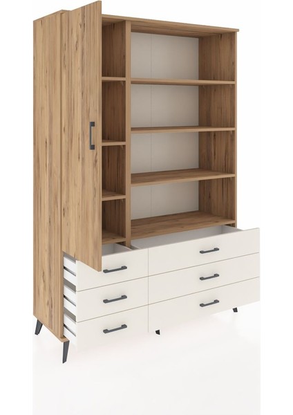 Hyperion Dolap 8 Raflı 6 Çekmeceli Tek Kapaklı 132X44X195 Çam-Çam/aytaşı indirimleri