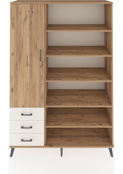 Hyperion Dolap 9 Raflı 3 Çekmeceli 3 Kapaklı 132X44X195 Çam-Çam/aytaşı