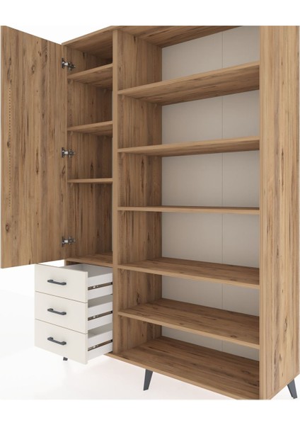 Hyperion Dolap 9 Raflı 3 Çekmeceli 3 Kapaklı 132X44X195 Çam-Çam/aytaşı fırsatları