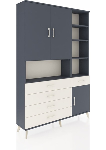 Arges Dolap 8 Raflı 5 Çekmeceli 3 Kapaklı 132X30X195 Antrasit-Antrasit/aytaşı fiyatları