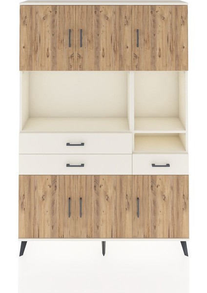 Arges Dolap 9 Raflı 3 Çekmeceli 6 Kapaklı 132X30X195 Aytaşı-Çam/aytaşı