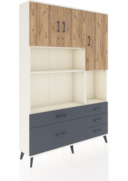 Arges Dolap 8 Raflı 5 Çekmeceli 3 Kapaklı 132X30X195 Aytaşı-Çam/antrasit fiyatları