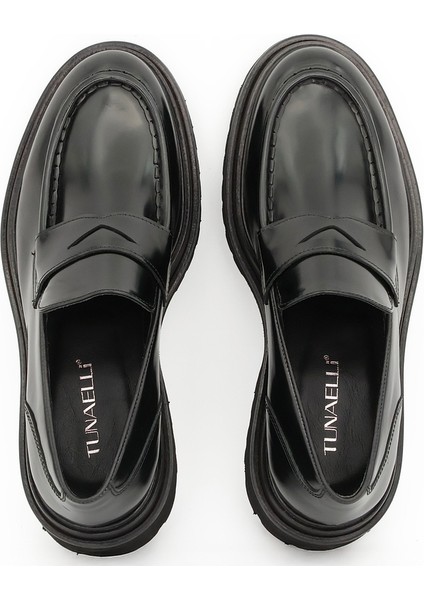 Hakiki Açma Deri Siyah Loafer Erkek Ayakkabı - Eva Taban - 03280 indirimleri