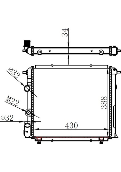 RADYATÖR R19 ALIZE 1.6 ENJ. 1988 MEK. 430X388X34 MT 7702253648 7702247653