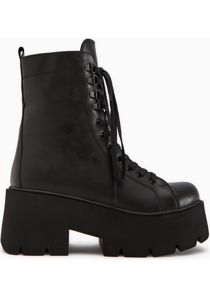 Brit Siyah Platform Topuklu Kadın Postal Bot fiyatları