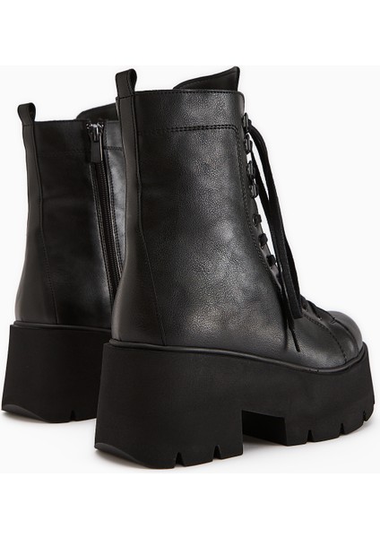 Brit Siyah Platform Topuklu Kadın Postal Bot indirimleri
