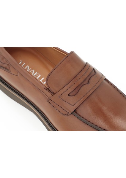 Hakiki Deri Kahverengi Loafer Erkek Ayakkabı Eva Taban - 4265