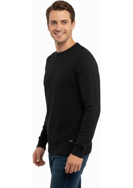 Erkek Sıfır Yaka Kazak Petek Örgü Klasik Kalıp 5243C BGL-ST04859 fiyatları