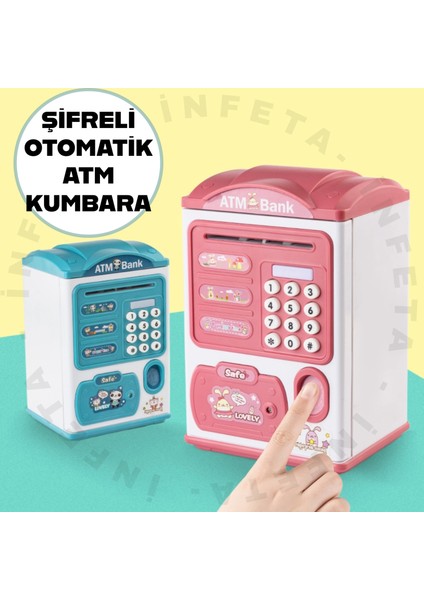 Parmak Izi Şifreli Atm Kumbara Otomatik Para Kutusu Kumbarası