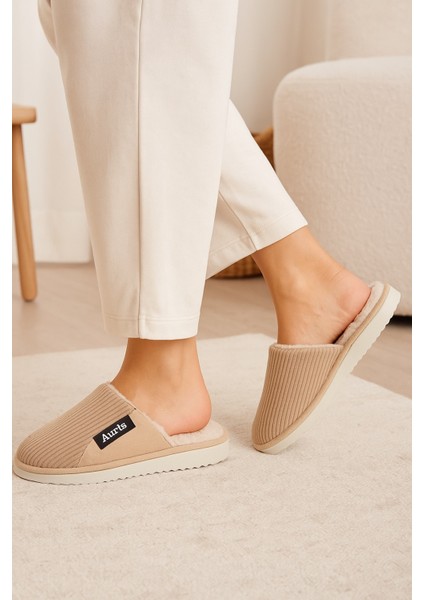 AR-060 Unisex Kadife Kumaş Içi Kürklü Kışlık Ev Terliği modelleri