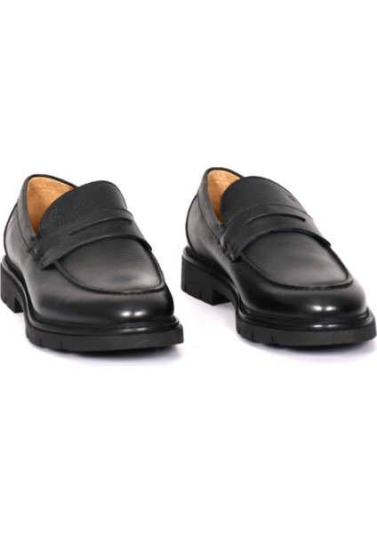 Hakiki Deri Loafer Siyah Erkek Ayakkabı Kauçuk Taban - 64640 fiyatları