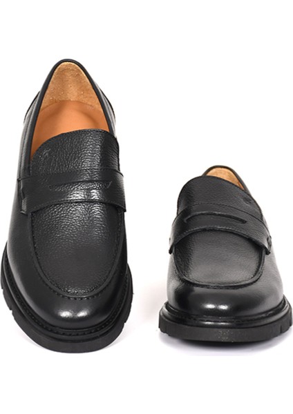 Hakiki Deri Loafer Siyah Erkek Ayakkabı Kauçuk Taban - 64640 modelleri