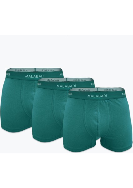Erkek Yeşil 3 Lü Paket Pamuk Elastan Boxer 3M075