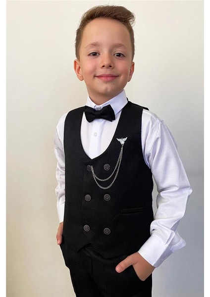 Erkek Çocuk Takım Elbise Papyonlu Yelekli Takım Elbise modelleri