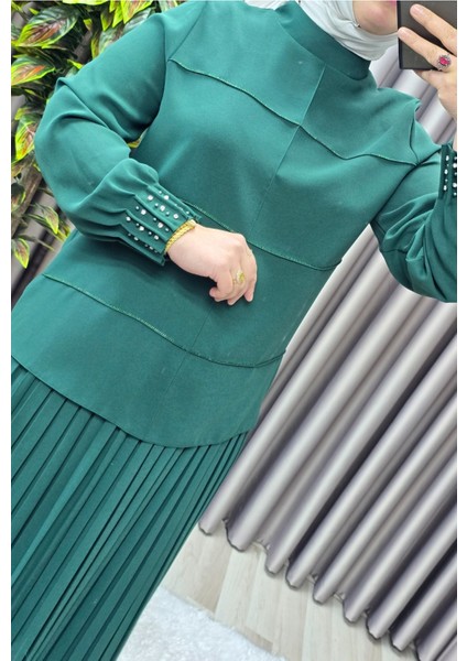 Kadın Tesettür Giyim Büyük Beden Krep Etekli Takım fiyatları