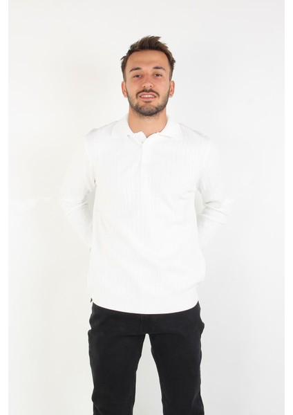 3002 Yakalı Kalın Çizgili Kazak