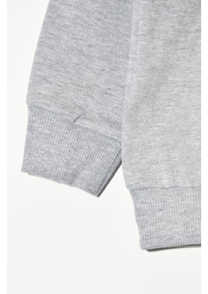 Kız Çocuk %100 Pamuk Kalp Desenli Bisiklet Yaka Trend Sweatshirt - 1022S fırsatları