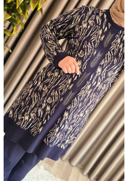 Kadın Tesettür Giyim Büyük Beden Şerit Desenli Nisa Takım fiyatları