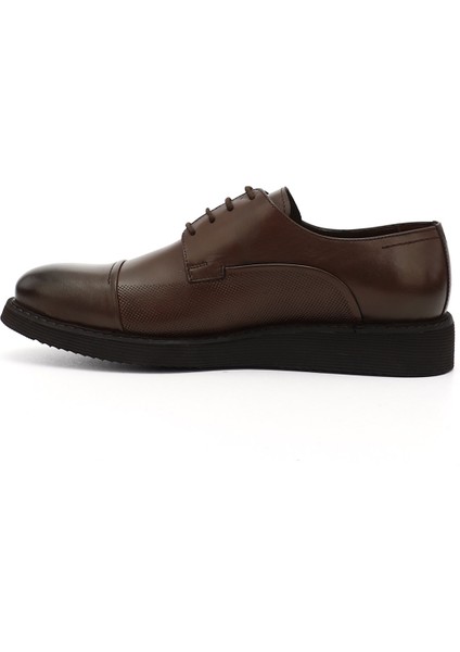 Erkek Kahve Antik Bağcıklı Hakiki Deri Klasik Ayakkabı