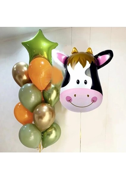 Safari Doğum Günü Partisi Inek Kafa Konsepti - Yaş Günü Balon Seti