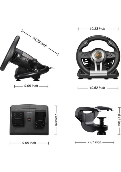 Direksiyon Seti 180° Dönüş Açılı Çift Motor Titreşimli Pedal ve Vitesli Oyun Direksiyonu – Pc, Ps3, Ps4, Xbox One, Xbox Series X/s, Nintendo Switch Uyumlu Pxn V3 Pro modelleri