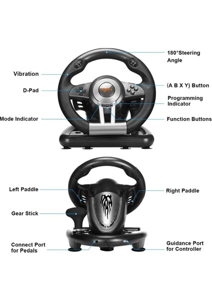 Direksiyon Seti 180° Dönüş Açılı Çift Motor Titreşimli Pedal ve Vitesli Oyun Direksiyonu – Pc, Ps3, Ps4, Xbox One, Xbox Series X/s, Nintendo Switch Uyumlu Pxn V3 Pro fırsatları