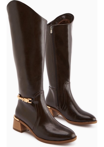 Kamilla Kahve Tokalı Kadın Çizme modelleri