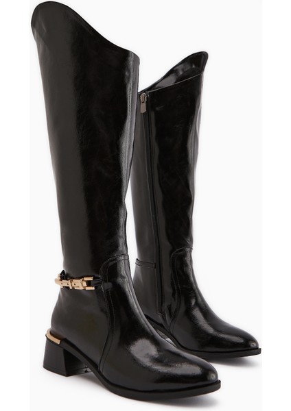 Kamilla Siyah Tokalı Kadın Çizme modelleri