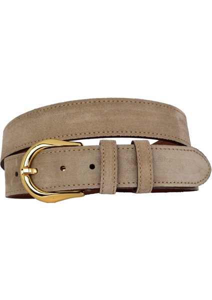 %100 Hakiki Deri, Gold Tokalı 4 cm Süet Açık Sütlü Kahve Kadın Kemeri; Kot, Spor Kemer=sü.70.açk.st. fırsatları