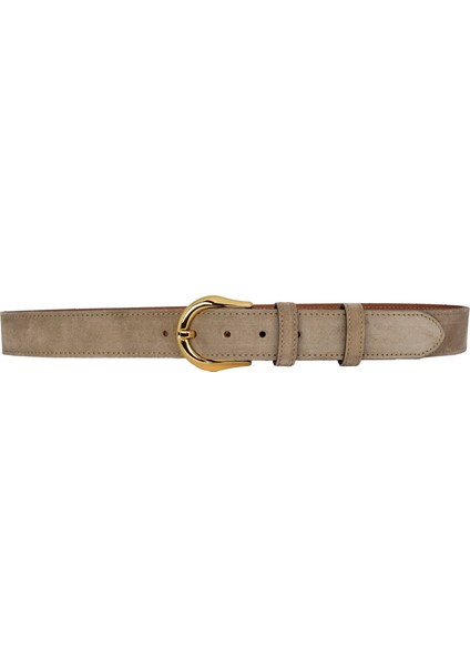%100 Hakiki Deri, Gold Tokalı 4 cm Süet Açık Sütlü Kahve Kadın Kemeri; Kot, Spor Kemer=sü.70.açk.st. indirimleri