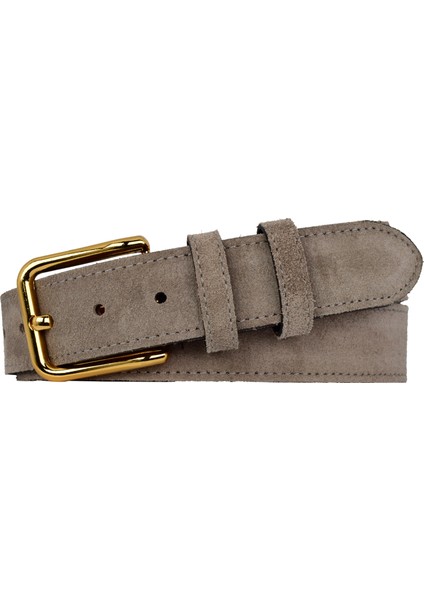 %100 Hakiki Deri, Gold Tokalı 4 cm Gri Süet Kadın Kemeri; Kot, Spor Kemer=süet.76.gri fırsatları