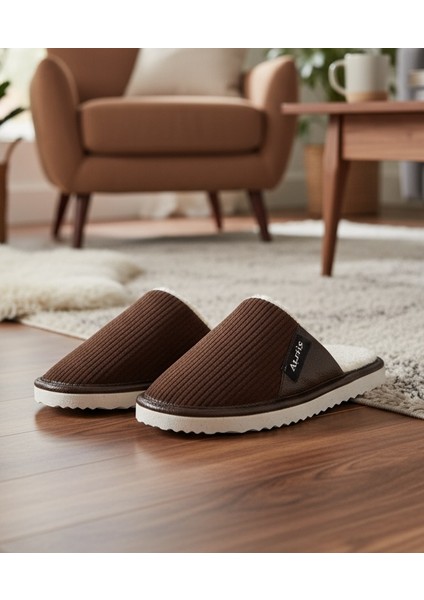 AR-060 Unisex Kadife Kumaş Içi Kürklü Kışlık Ev Terliği modelleri