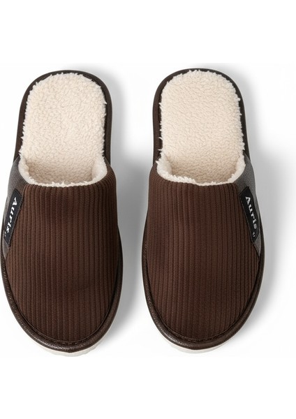 AR-060 Unisex Kadife Kumaş Içi Kürklü Kışlık Ev Terliği indirimleri