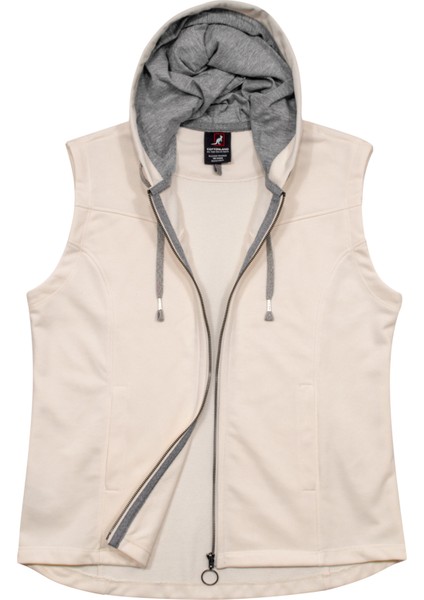 Kadın Flavia Rahat Kesim Kapüşonlu Üç Iplik Şardonsuz Pamuk Fermuarlı Yelek fiyatları